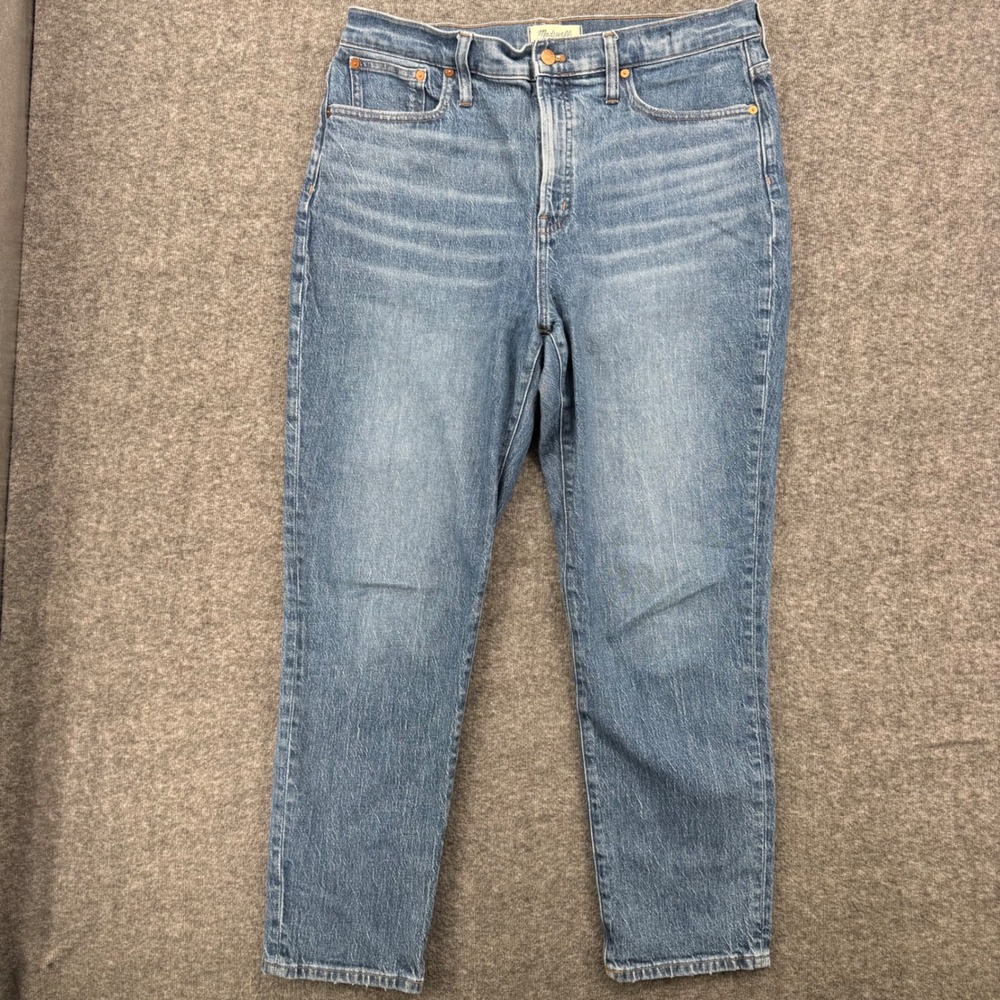 Madewell The Perfect Vintage Jean High Rise Tapered Leg Blue Denim Size 32 Ankle